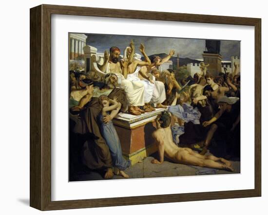 Pheidippides Giving Word of Victory after the Battle of Marathon-Luc-olivier Merson-Framed Giclee Print