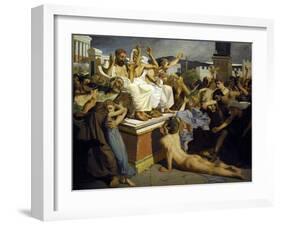 Pheidippides Giving Word of Victory after the Battle of Marathon-Luc-olivier Merson-Framed Giclee Print