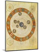 Phenomenes D'Aratus, Cosmological Diagram (Map of the Heavens)-null-Mounted Giclee Print