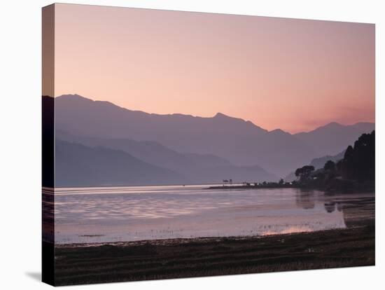 Phewa Lake at Sunset, Near Pokhara, Gandak, Nepal, Asia-Mark Chivers-Stretched Canvas