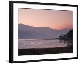 Phewa Lake at Sunset, Near Pokhara, Gandak, Nepal, Asia-Mark Chivers-Framed Photographic Print