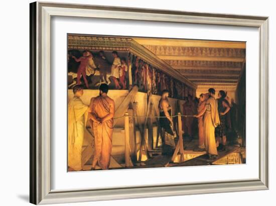 Phidias Showing the Frieze of the Parthenon to His Friends-Sir Lawrence Alma-Tadema-Framed Art Print