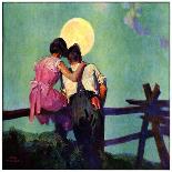 "Full Moon Romance," Country Gentleman Cover, October 1, 1934-Phil Lyford-Mounted Giclee Print