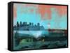 Philadelphia Abstract Skyline I-Emma Moore-Framed Stretched Canvas