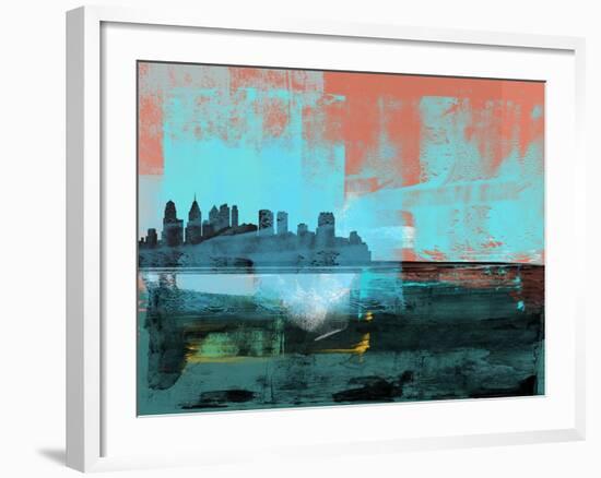 Philadelphia Abstract Skyline I-Emma Moore-Framed Art Print