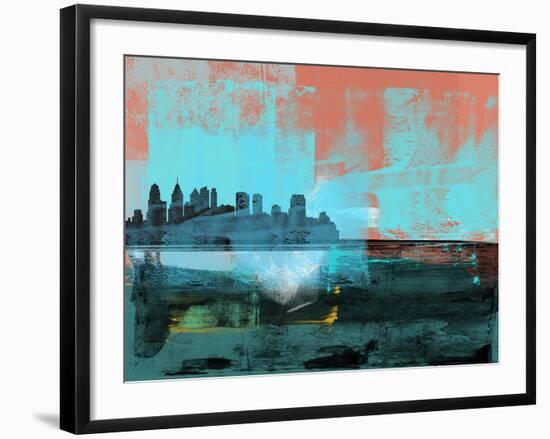 Philadelphia Abstract Skyline I-Emma Moore-Framed Art Print