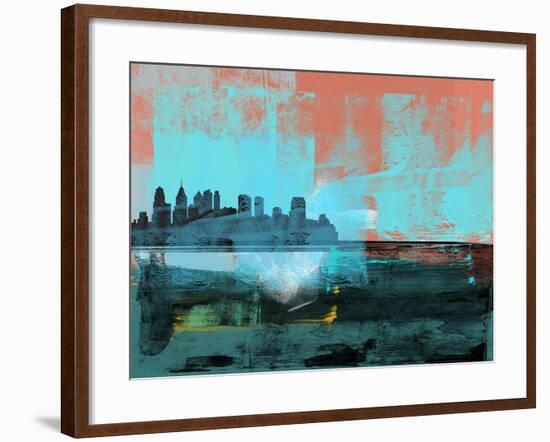 Philadelphia Abstract Skyline I-Emma Moore-Framed Art Print