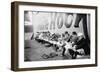 Philadelphia Americans Relax by Sitting Along the Center Field Fence at the Park-null-Framed Art Print