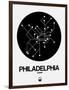 Philadelphia Black Subway Map-NaxArt-Framed Art Print