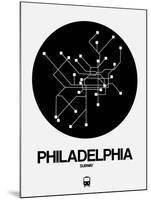 Philadelphia Black Subway Map-NaxArt-Mounted Art Print