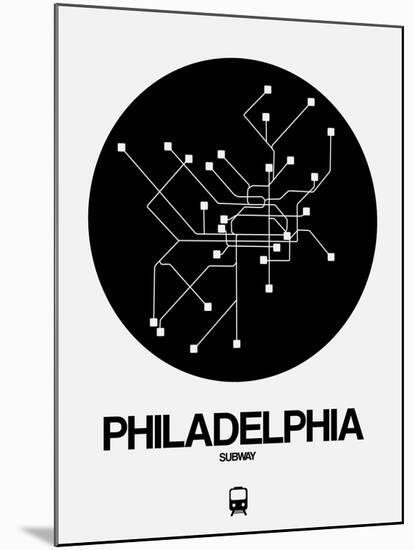 Philadelphia Black Subway Map-NaxArt-Mounted Art Print