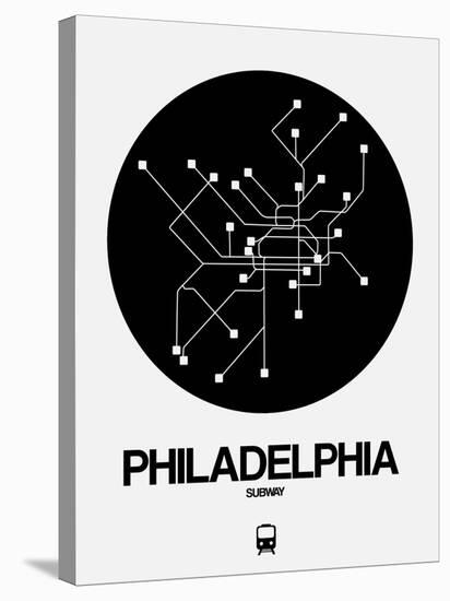 Philadelphia Black Subway Map-NaxArt-Stretched Canvas