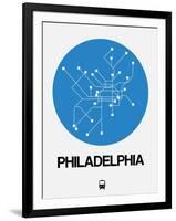 Philadelphia Blue Subway Map-NaxArt-Framed Art Print