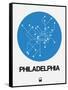 Philadelphia Blue Subway Map-NaxArt-Framed Stretched Canvas