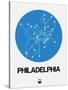 Philadelphia Blue Subway Map-NaxArt-Stretched Canvas