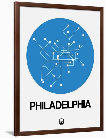 Philadelphia Blue Subway Map-NaxArt-Framed Art Print