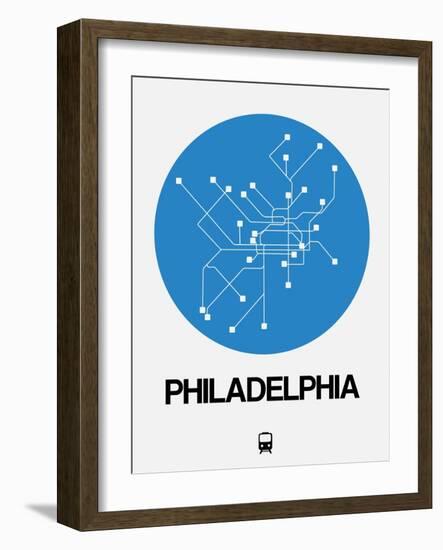 Philadelphia Blue Subway Map-NaxArt-Framed Art Print