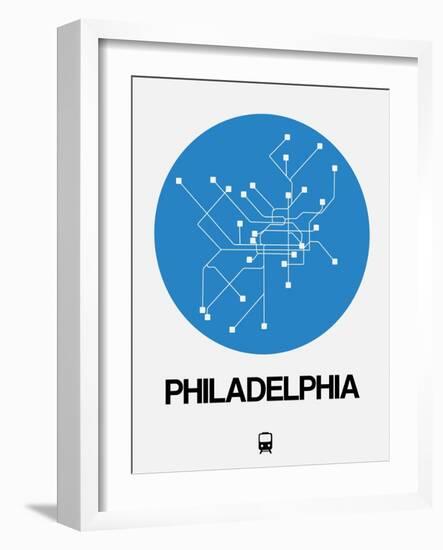 Philadelphia Blue Subway Map-NaxArt-Framed Art Print