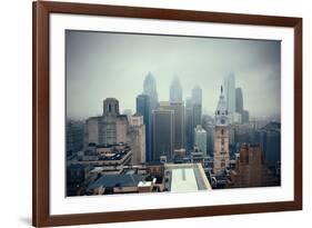 Philadelphia City Rooftop View with Urban Skyscrapers.-Songquan Deng-Framed Photographic Print