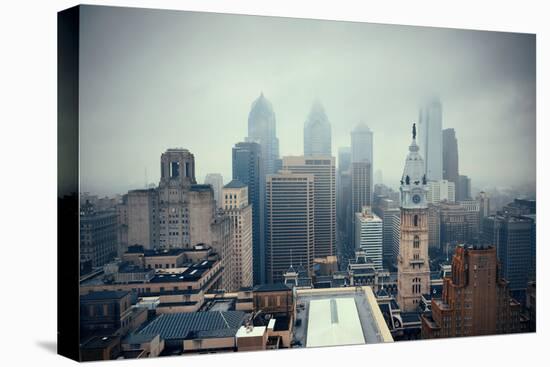 Philadelphia City Rooftop View with Urban Skyscrapers.-Songquan Deng-Stretched Canvas