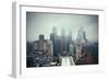 Philadelphia City Rooftop View with Urban Skyscrapers.-Songquan Deng-Framed Photographic Print