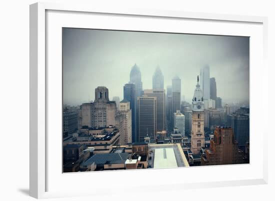 Philadelphia City Rooftop View with Urban Skyscrapers.-Songquan Deng-Framed Photographic Print