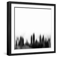 Philadelphia City Skyline - Black-NaxArt-Framed Art Print