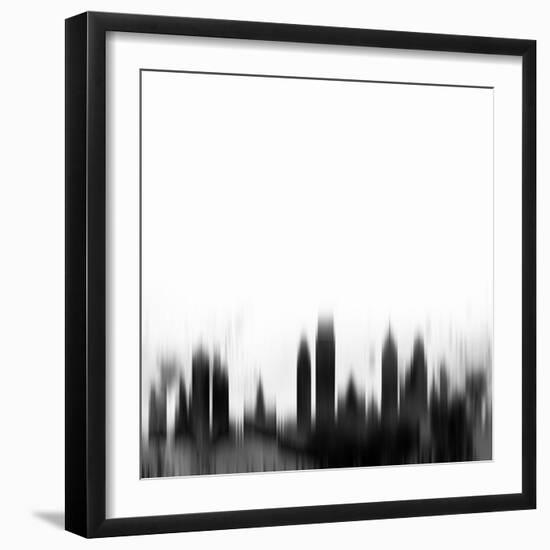 Philadelphia City Skyline - Black-NaxArt-Framed Art Print