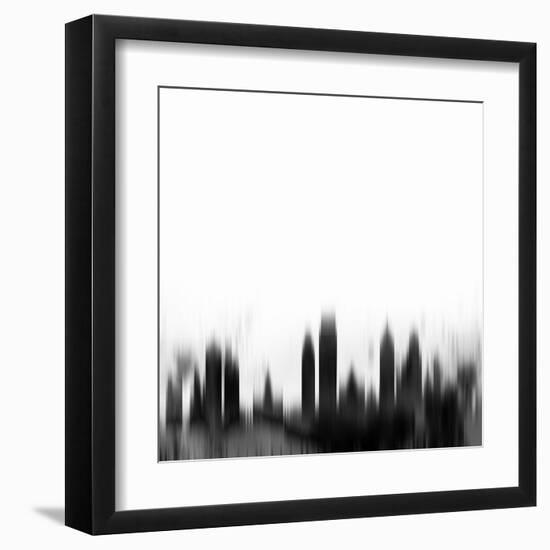 Philadelphia City Skyline - Black-NaxArt-Framed Art Print