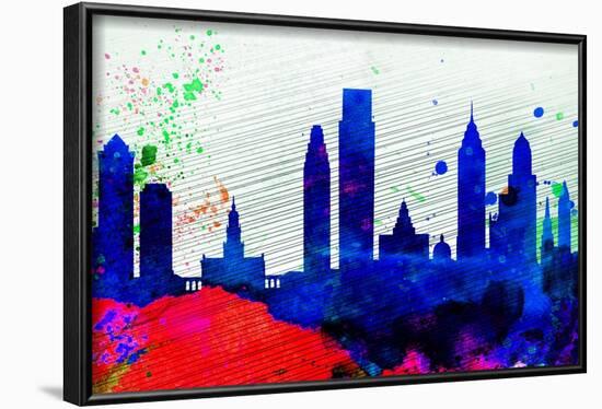 Philadelphia City Skyline-NaxArt-Framed Art Print