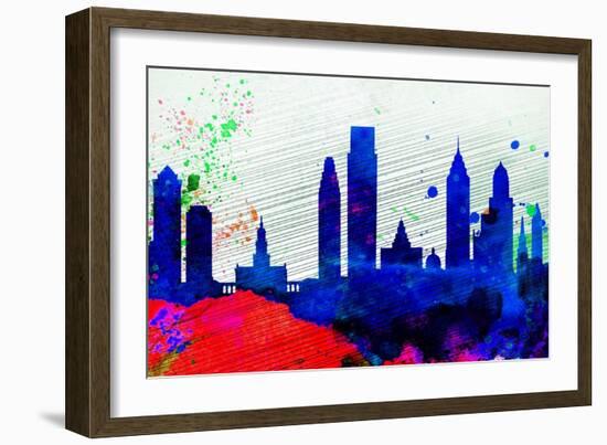 Philadelphia City Skyline-NaxArt-Framed Art Print