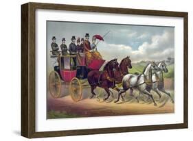 Philadelphia Coach Works-Currier & Ives-Framed Art Print