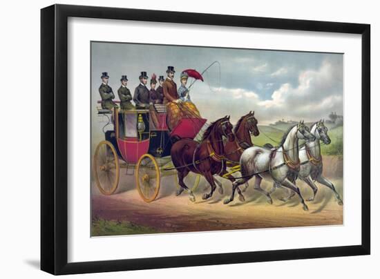 Philadelphia Coach Works-Currier & Ives-Framed Art Print