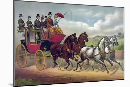 Philadelphia Coach Works-Currier & Ives-Mounted Art Print