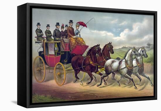 Philadelphia Coach Works-Currier & Ives-Framed Stretched Canvas