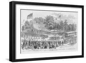 Philadelphia Embarkation in Philadelphia with Refreshments-Frank Leslie-Framed Art Print