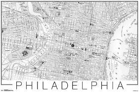 PHILADELPHIA MAP-null-Lamina Framed Poster