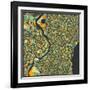 Philadelphia Map-Jazzberry Blue-Framed Art Print