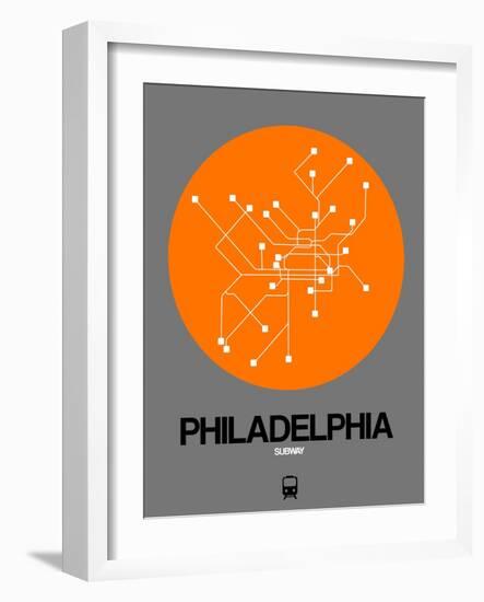 Philadelphia Orange Subway Map-NaxArt-Framed Art Print