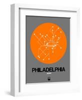 Philadelphia Orange Subway Map-NaxArt-Framed Art Print