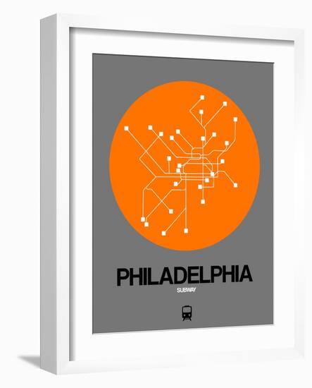 Philadelphia Orange Subway Map-NaxArt-Framed Art Print