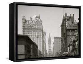 Philadelphia, Pa., Broad St., North from Spruce St.-null-Framed Stretched Canvas