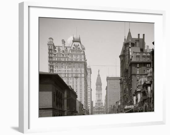 Philadelphia, Pa., Broad St., North from Spruce St.-null-Framed Photo