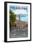 Philadelphia, PA - Independence Hall-Lantern Press-Framed Art Print