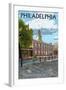 Philadelphia, PA - Independence Hall-Lantern Press-Framed Art Print