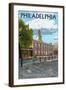 Philadelphia, PA - Independence Hall-Lantern Press-Framed Art Print