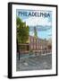 Philadelphia, PA - Independence Hall-Lantern Press-Framed Art Print