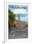 Philadelphia, PA - Independence Hall-Lantern Press-Framed Art Print