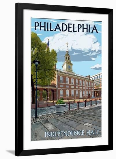 Philadelphia, PA - Independence Hall-Lantern Press-Framed Art Print