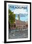 Philadelphia, PA - Independence Hall-Lantern Press-Framed Art Print